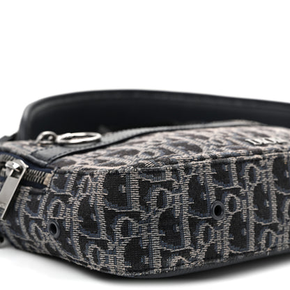 Christian Dior HOMME Oblique Jacquard Safari Messenger Navy Blue 8 of 9