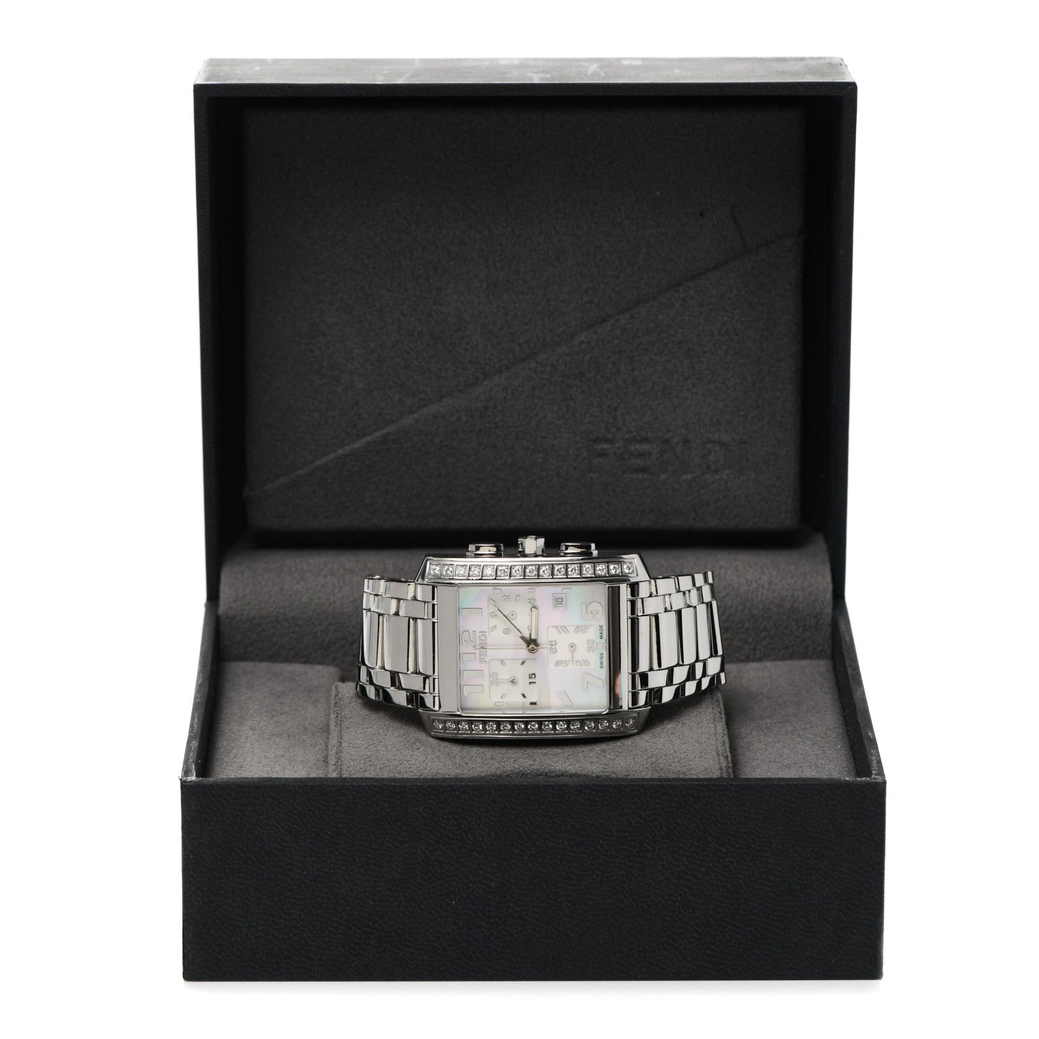 Fendi Stainless Steel Diamond Mother of Pearl 32mm Classico Chronograph Quartz Watch 5 of 5