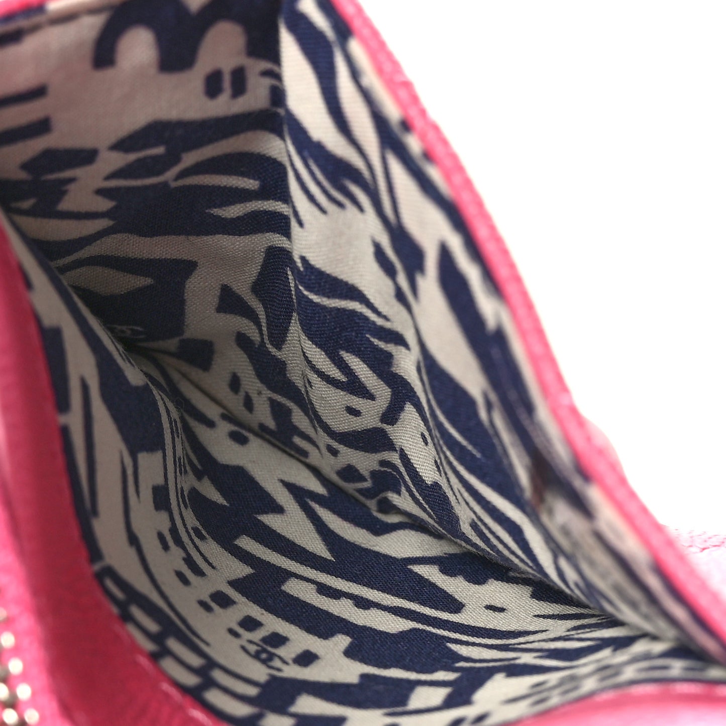 Caviar Quilted CC Zip Card Holder Pink