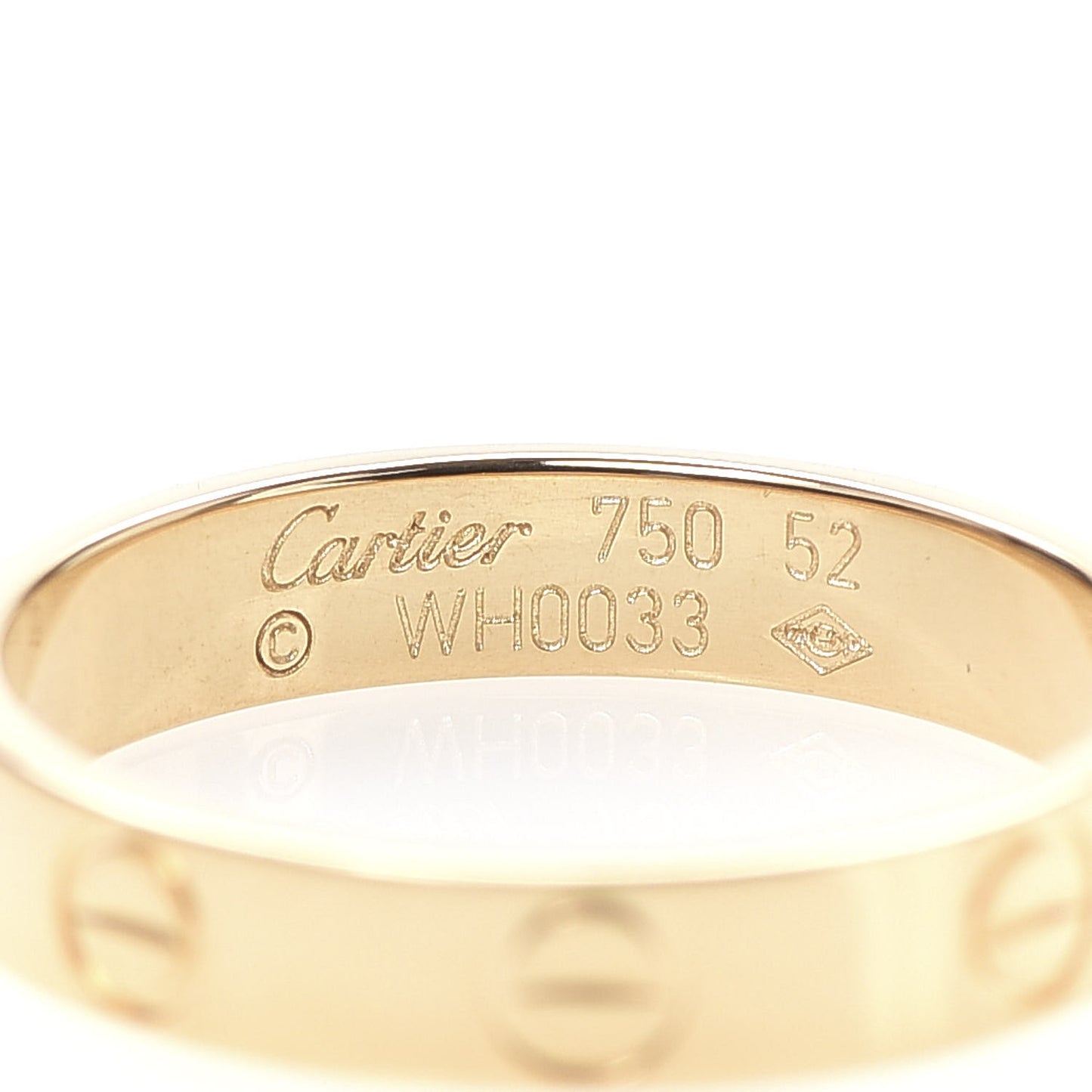 18K Yellow Gold 3.5mm LOVE Wedding Band Ring 52 6