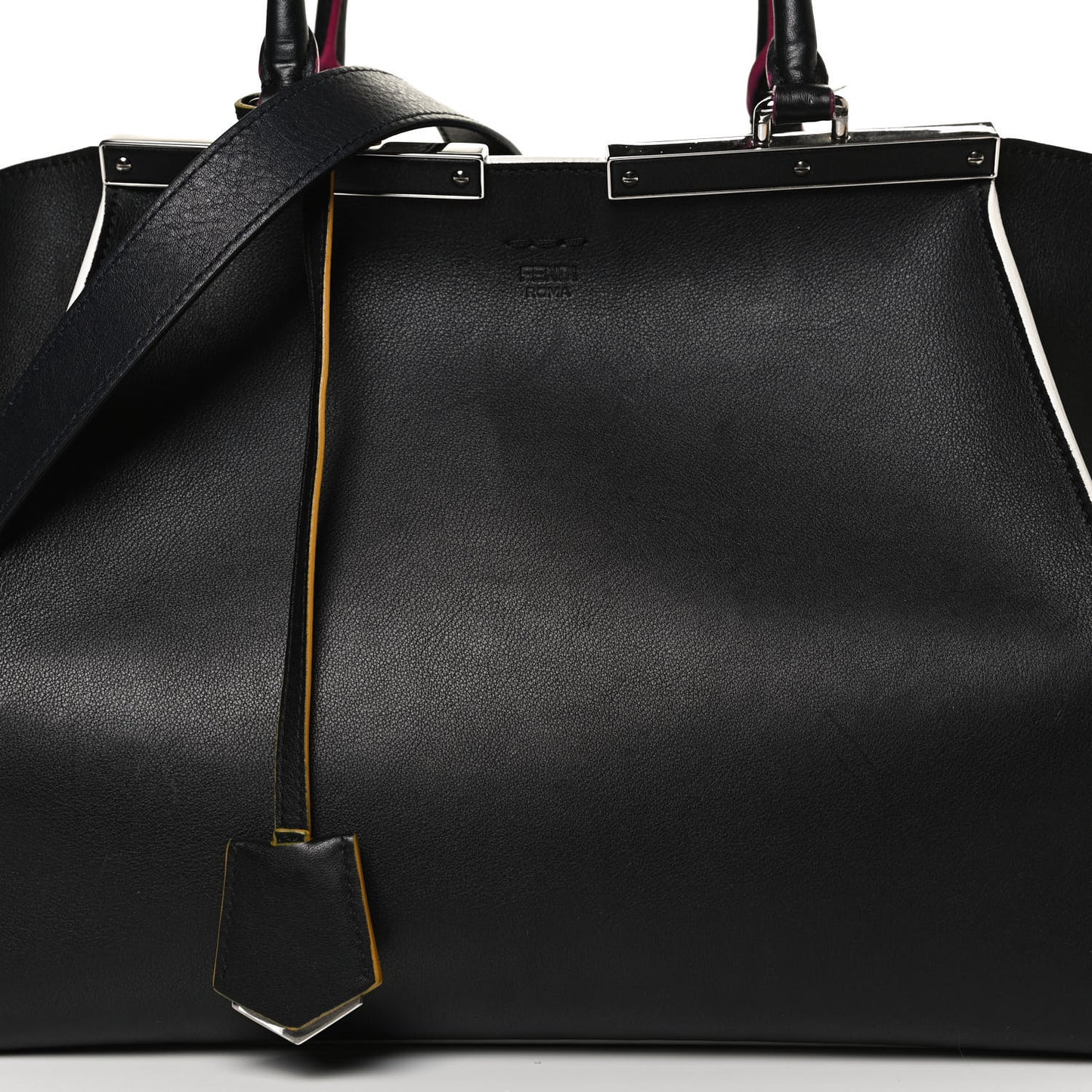 Vitello Dolce Shiny Nappa Petite 3Jours Tote Black Iris