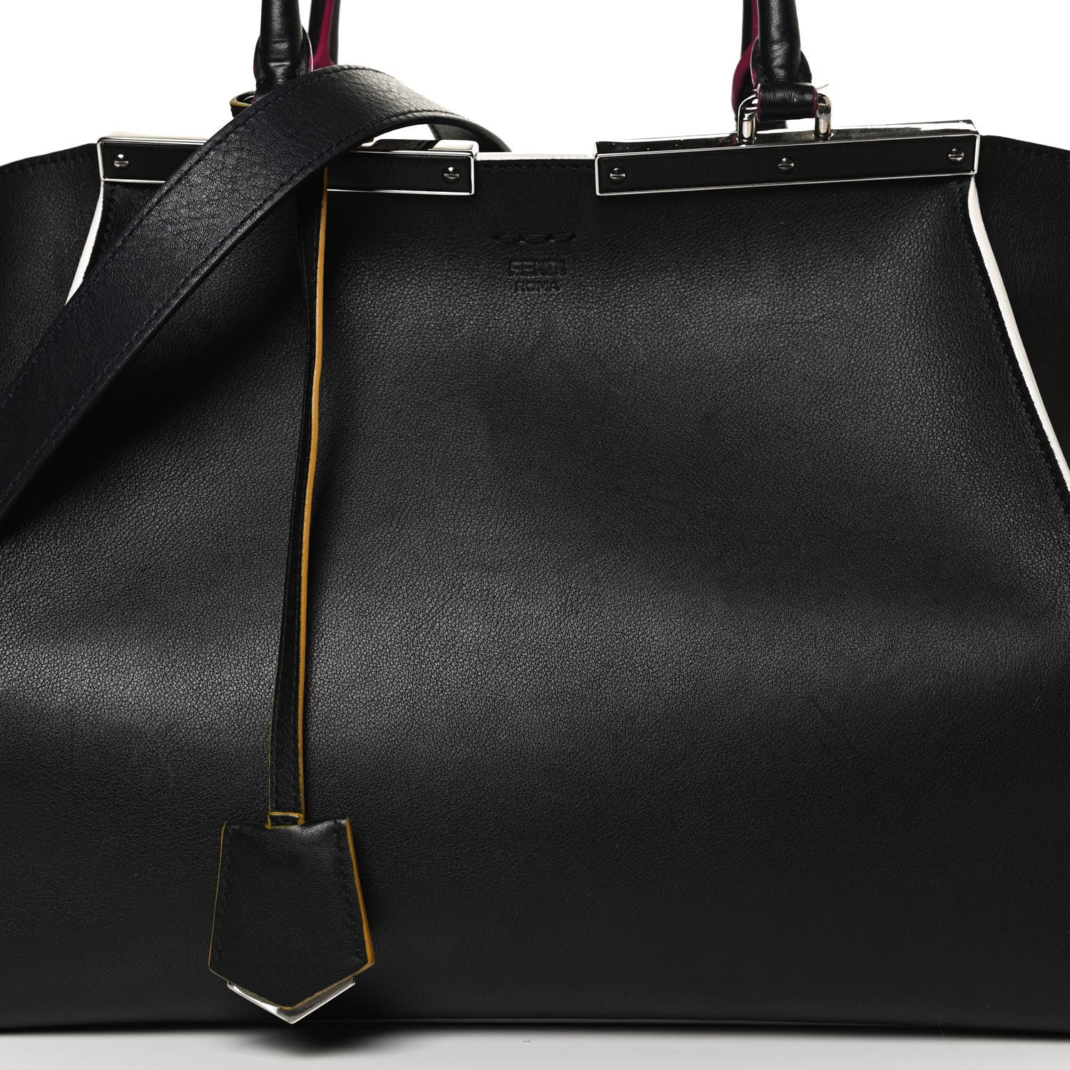 Fendi Vitello Dolce Shiny Nappa Petite 3Jours Tote Black Iris 9 of 13