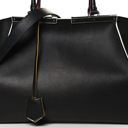 Fendi Vitello Dolce Shiny Nappa Petite 3Jours Tote Black Iris 9 of 13