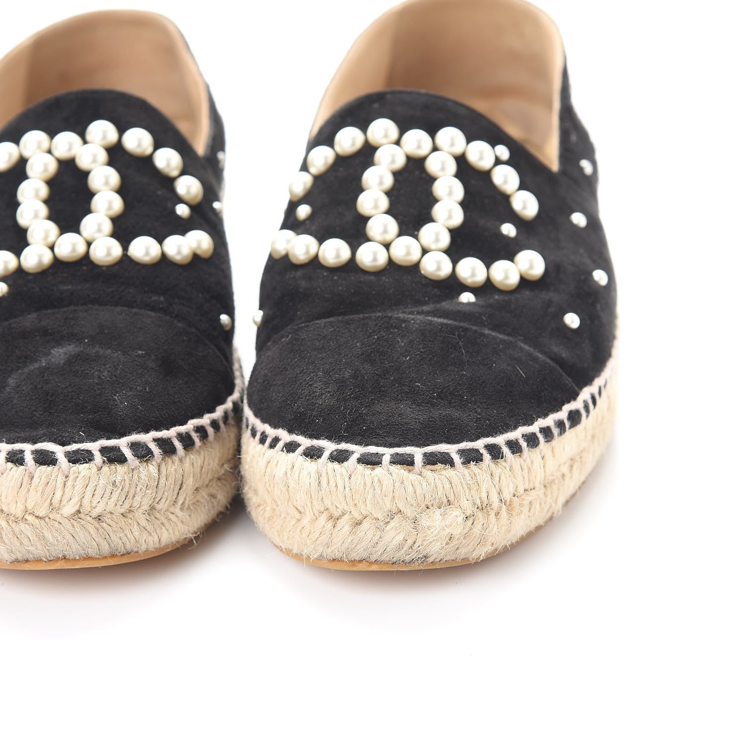 Chanel Suede Pearl CC Espadrilles 40 Black 15 of 18
