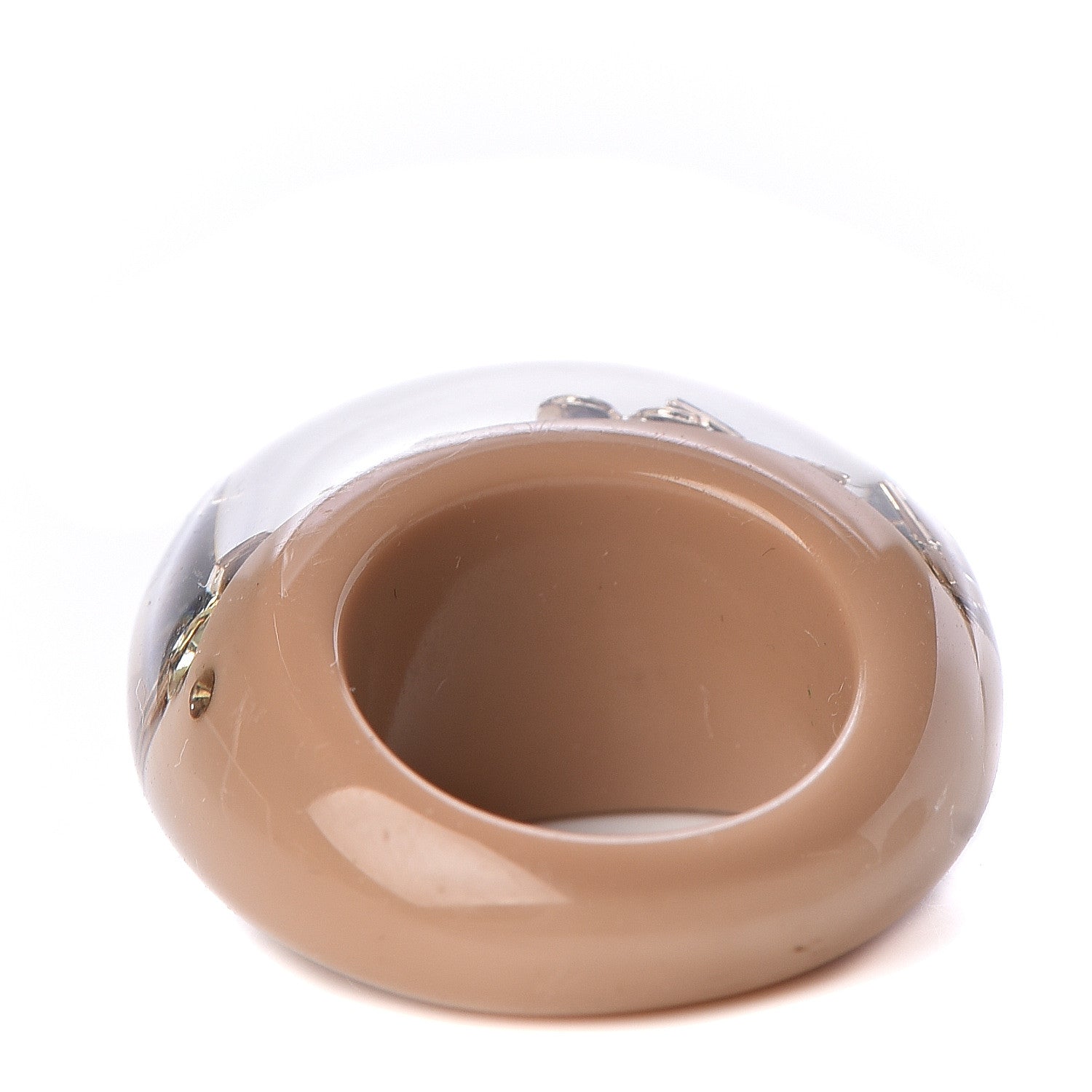 Louis Vuitton Resin Swarovski Crystal Inclusion Ring 5.5 Beige 4 of 4