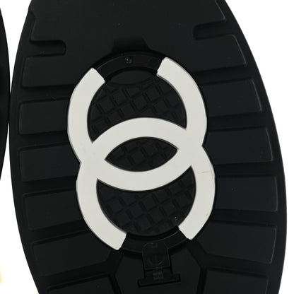 Chanel Calfskin Shearling CC Lace Up Boots 41 Black 8 of 10