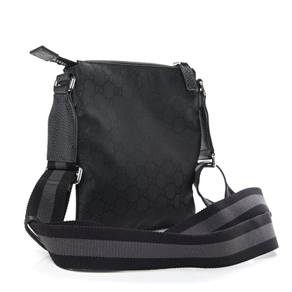 Gucci Nylon Monogram Mini Flat Messenger Bag Black 2 of 9