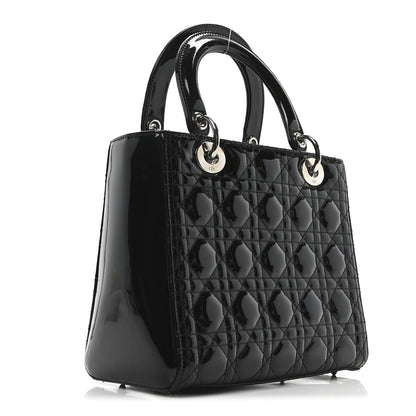 Christian Dior Patent Cannage Medium Lady Dior Black 3 of 10