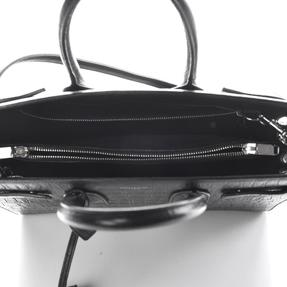 Saint Laurent Calfskin Crocodile Embossed Small Sac de Jour Black 5 of 12