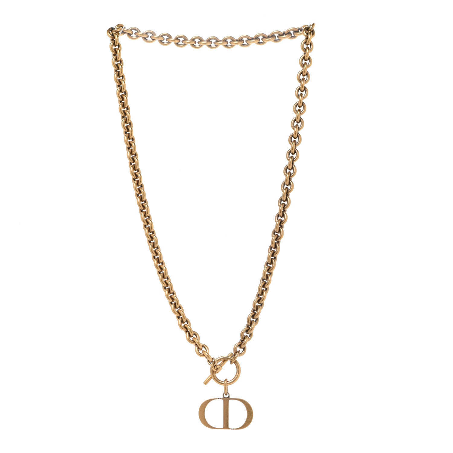 Christian Dior Metal 30 Montaigne Necklace Aged Gold 3 of 6