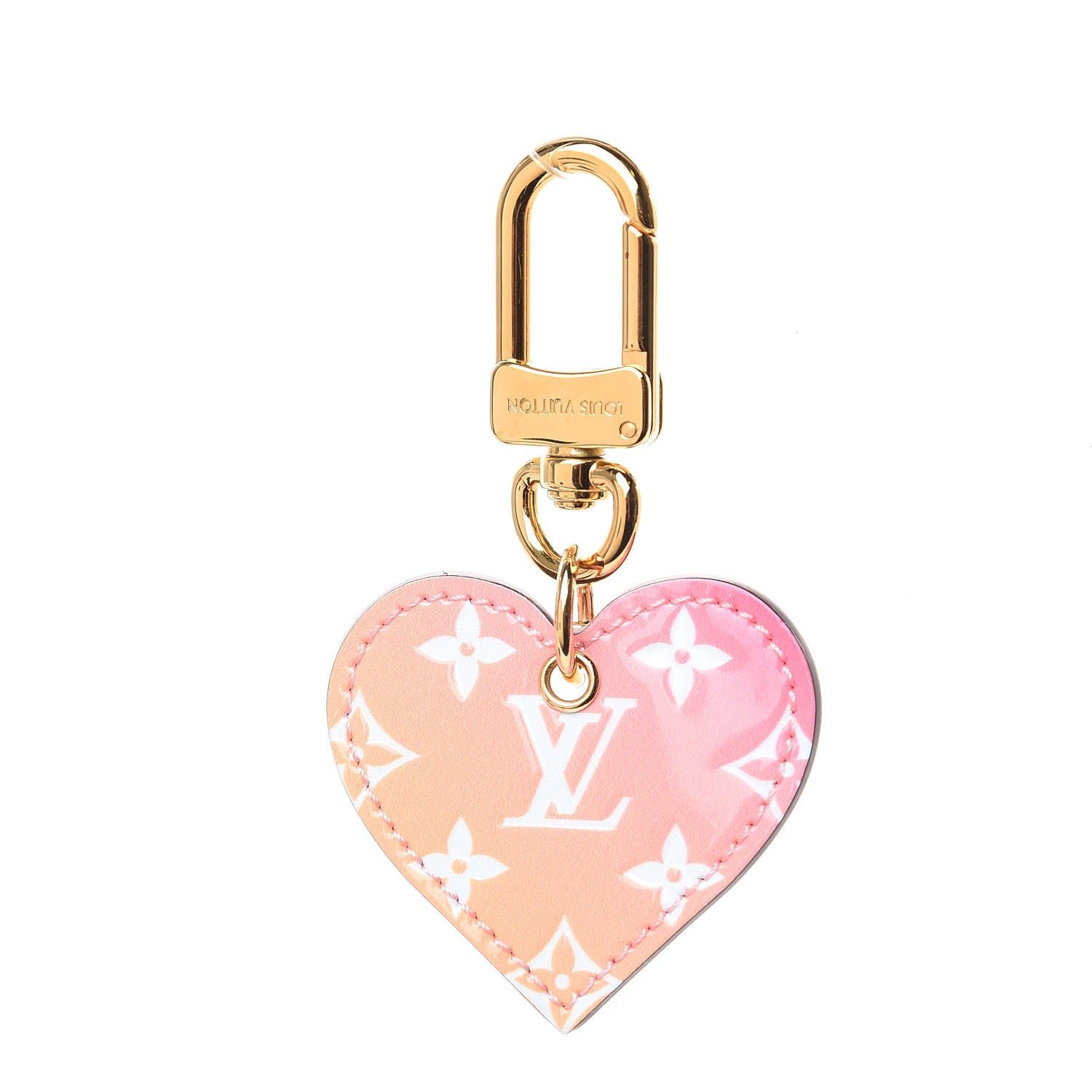 Louis Vuitton Calfskin Gradient Love Lock Heart Bag Charm Rose 1 of 4