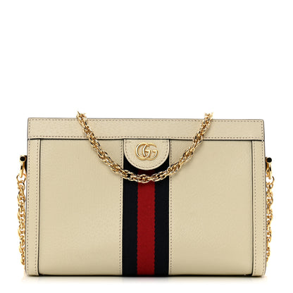 Gucci Textured Calfskin Web Small Ophidia Chain Shoulder Bag Mystic White 1 of 12