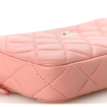 Chanel Lambskin Quilted Small Clutch With Chain Pink 11 of 12