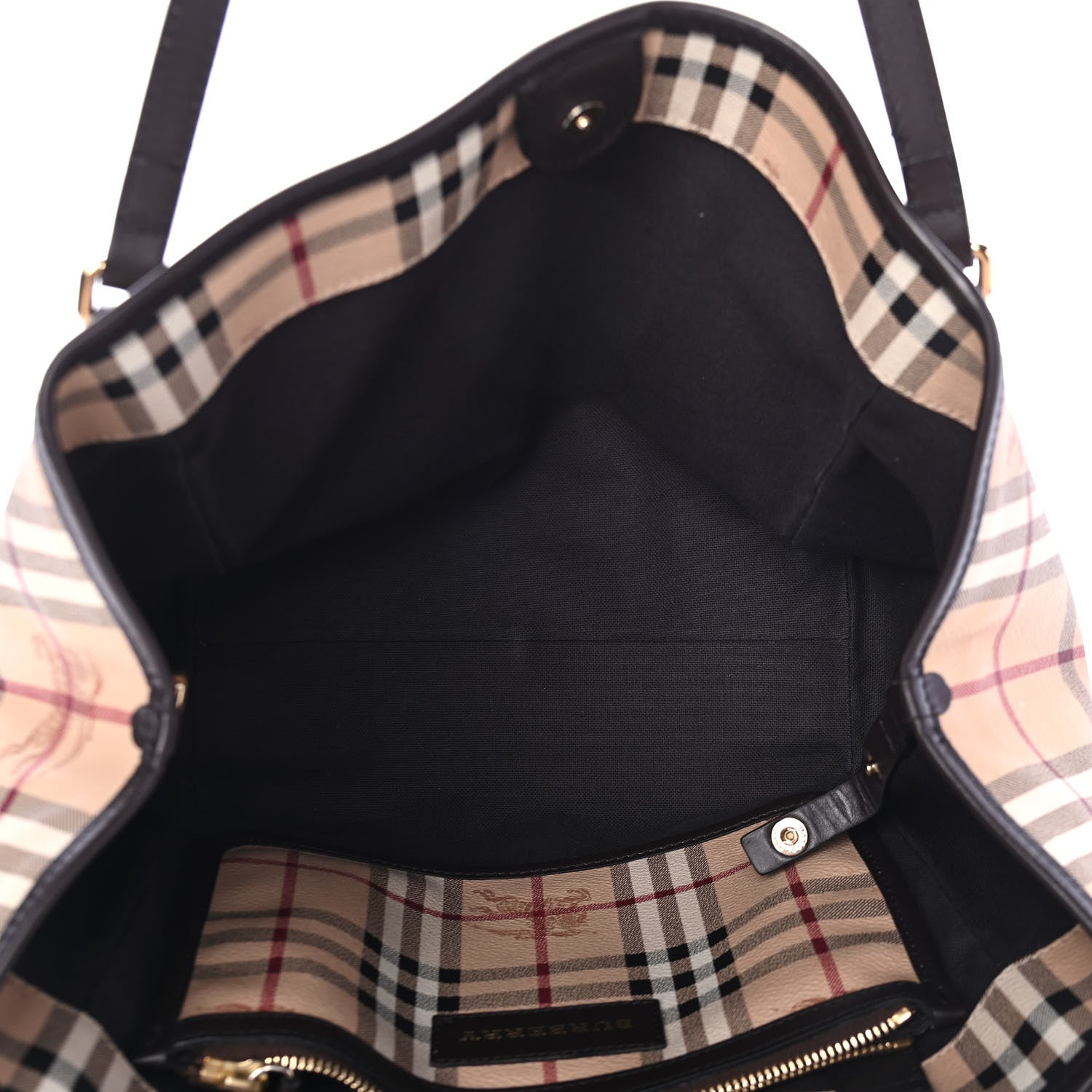 Burberry Haymarket Check Small Canterbury Tote Chocolate 4 of 4