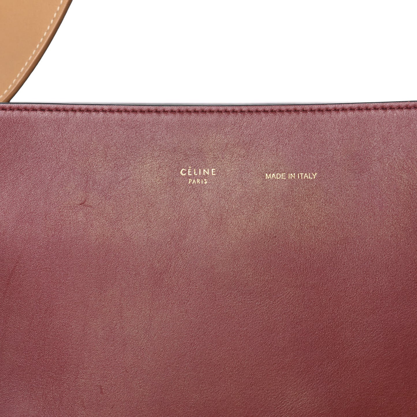 Shiny Smooth Calfskin Small Twisted Cabas Dark Ruby Navy