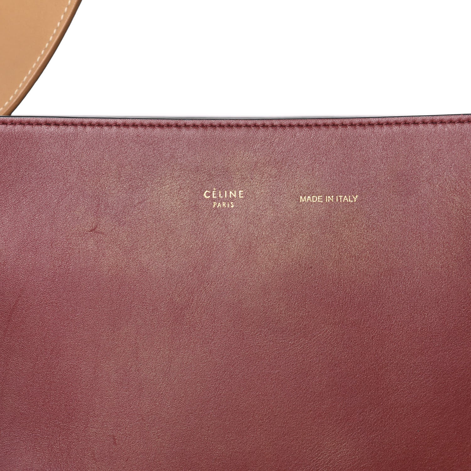 Celine Shiny Smooth Calfskin Small Twisted Cabas Dark Ruby Navy 5 of 9