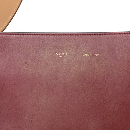 Celine Shiny Smooth Calfskin Small Twisted Cabas Dark Ruby Navy 5 of 9
