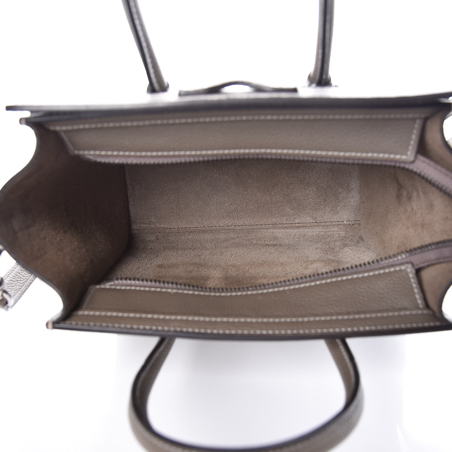 Celine Drummed Calfskin Nano Luggage Souris 5 of 10