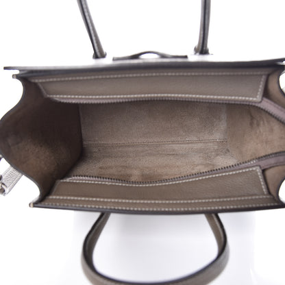 Celine Drummed Calfskin Nano Luggage Souris 5 of 10