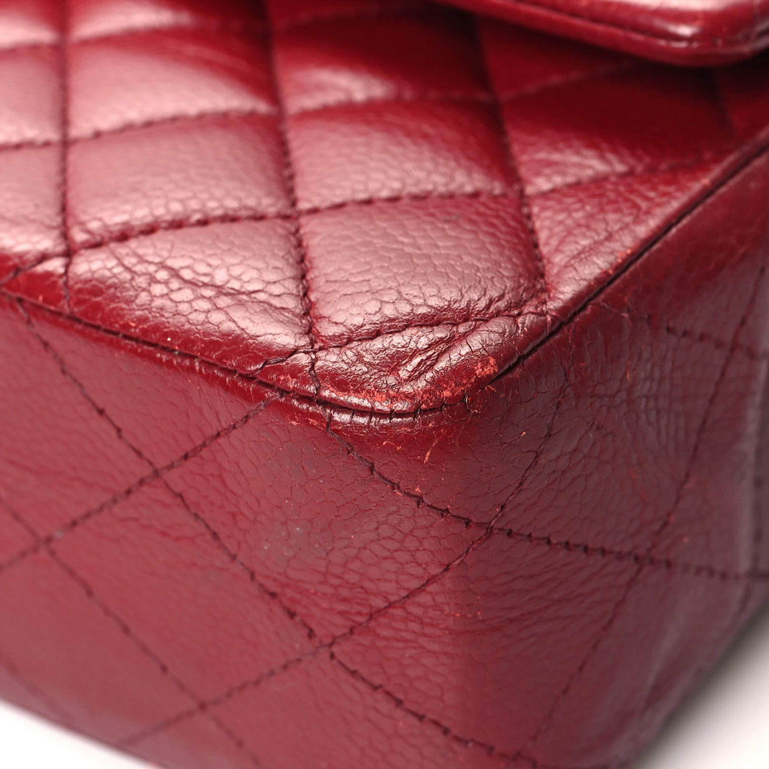 Chanel Caviar Quilted Medium Double Flap Dark Red 10 of 15