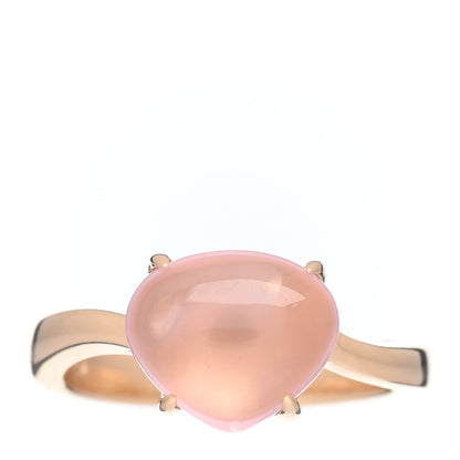Bulgari 18K Yellow Gold Rose Quartz Sassi Ring 53 6.5 1 of 5