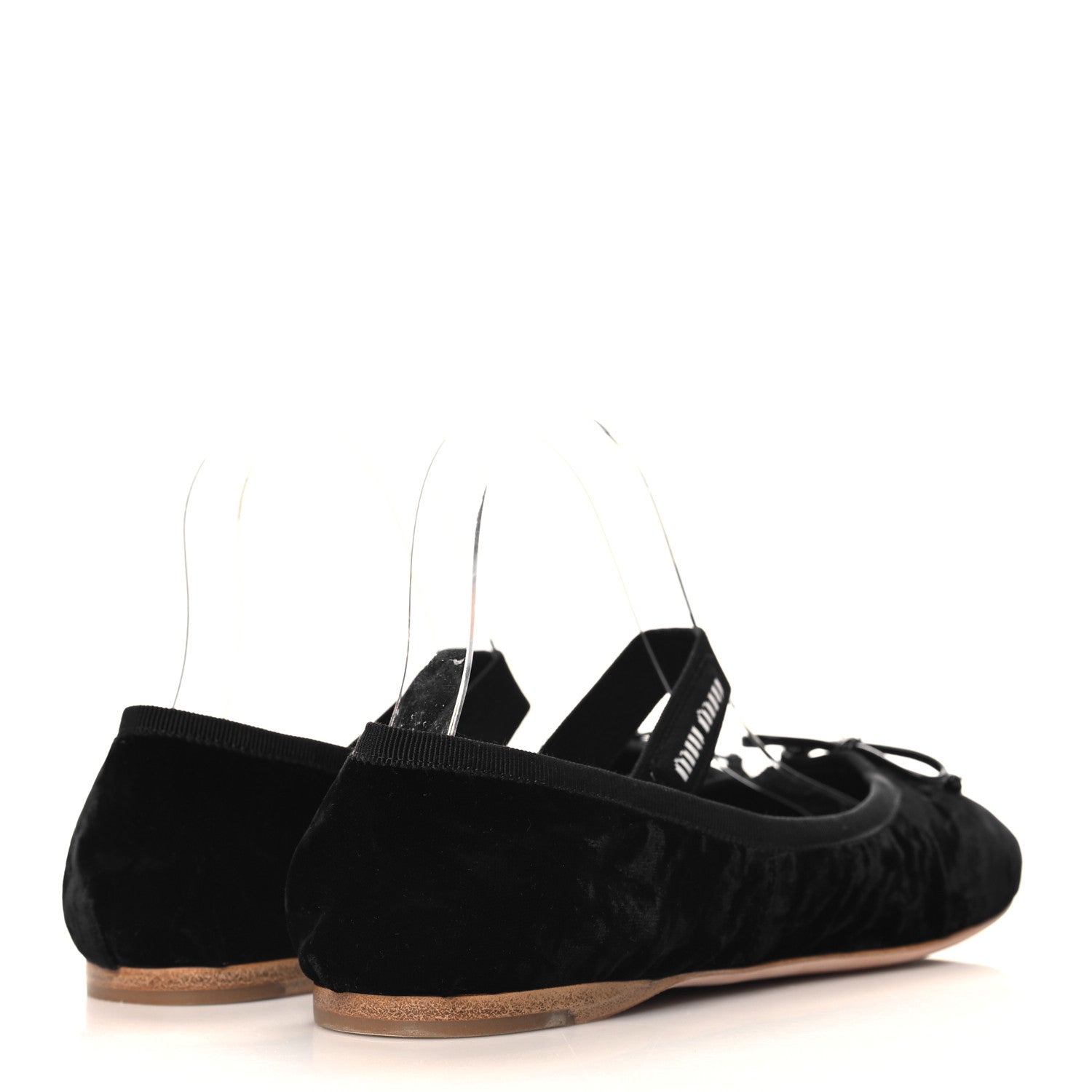 Miu Miu Velluto Froisse Ballerina Flats 38 Black 5 of 9
