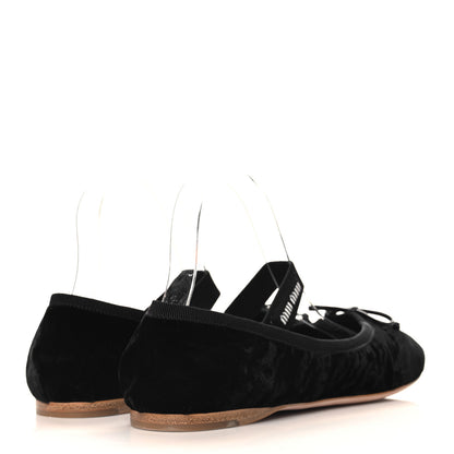 Miu Miu Velluto Froisse Ballerina Flats 38 Black 5 of 9