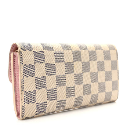 Louis Vuitton Damier Azur Emilie Wallet Rose Ballerine 3 of 9
