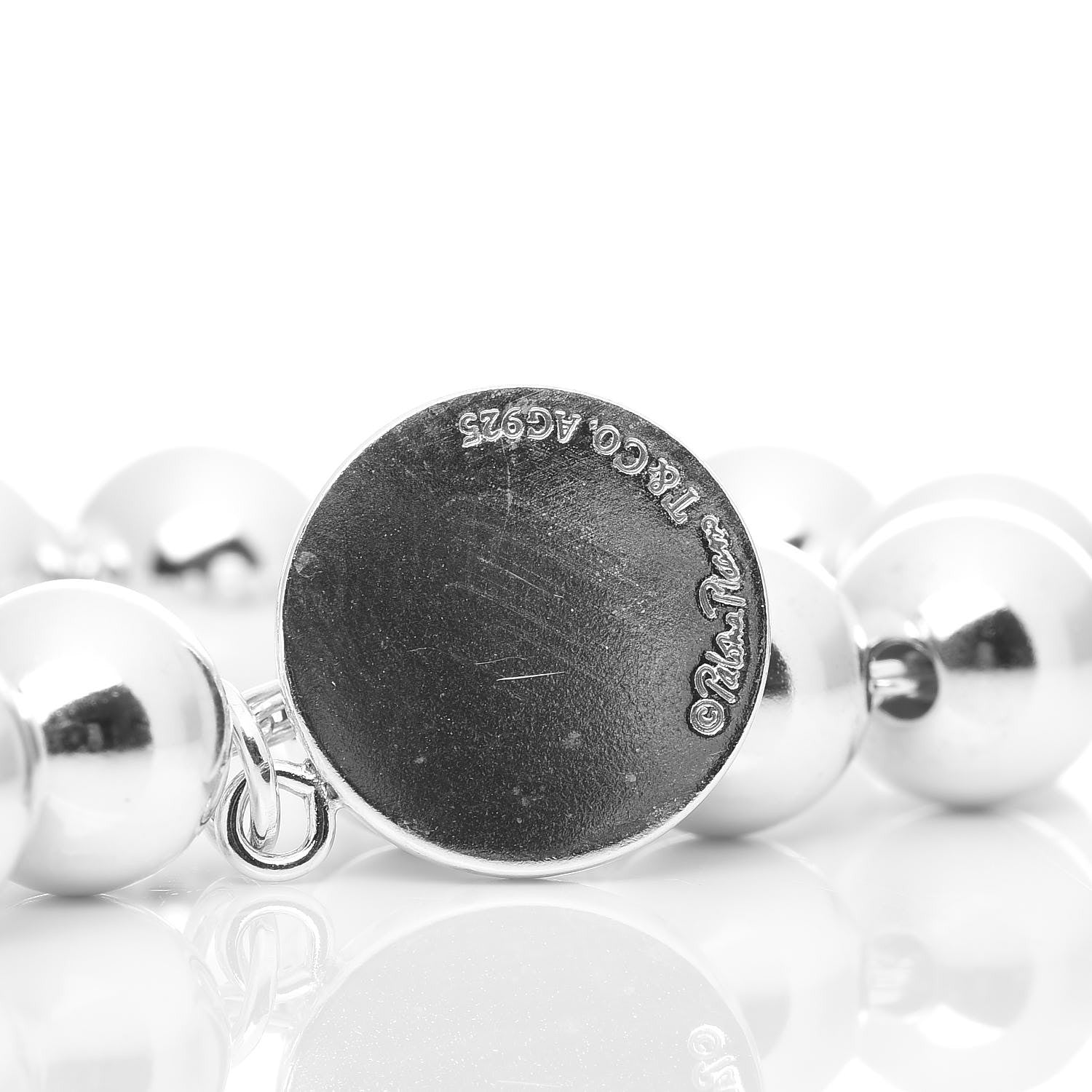 Tiffany Sterling Silver 8mm Paloma Picasso Bead Loving Heart Tag Bracelet 4 of 5