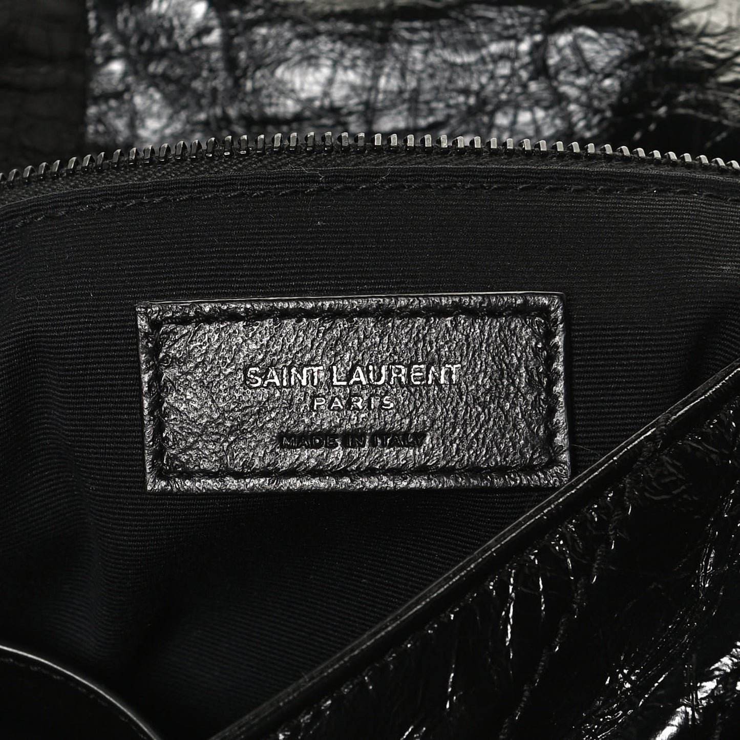 Crinkled Calfskin Matelasse Monogram Medium Niki Chain Satchel Black