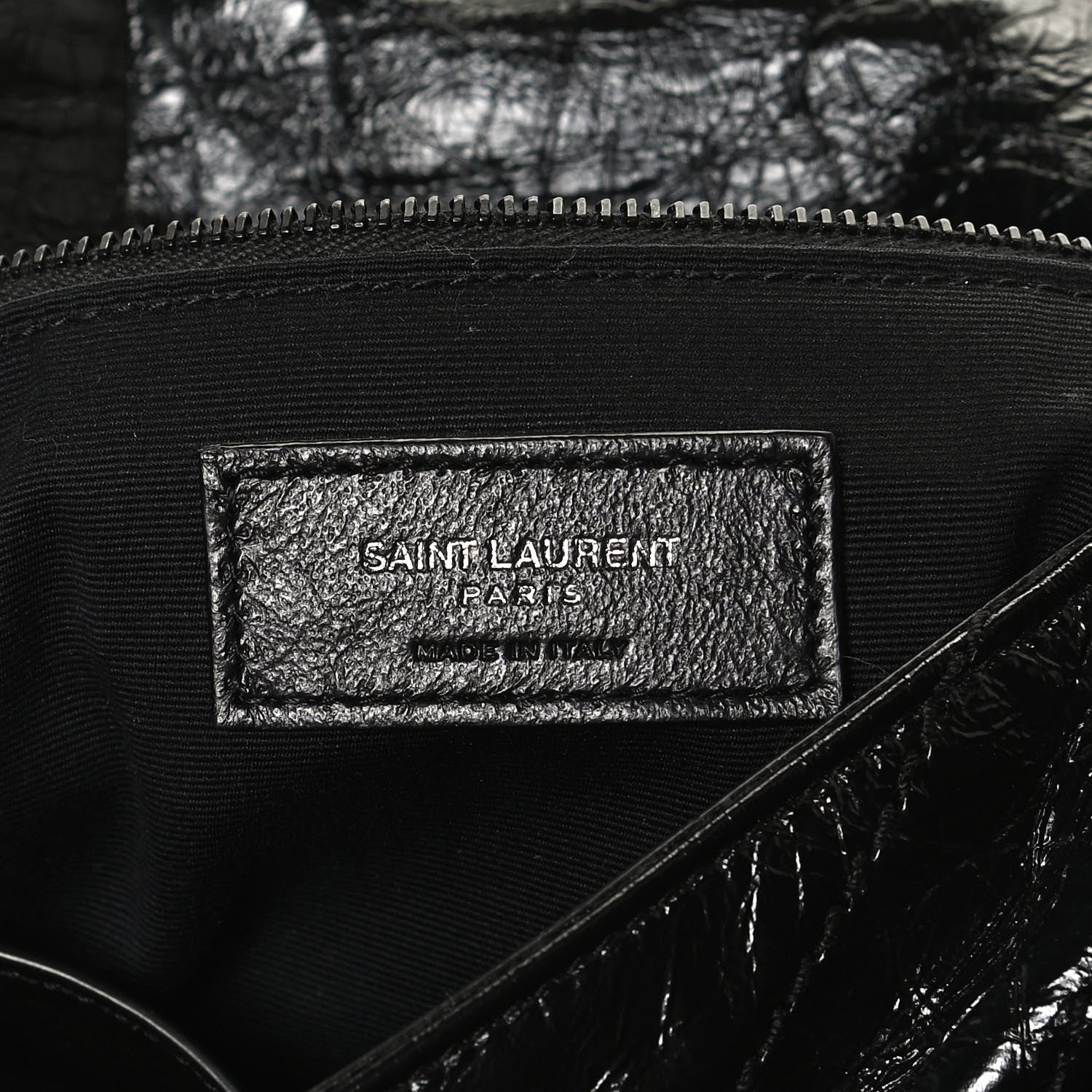 Saint Laurent Crinkled Calfskin Matelasse Monogram Medium Niki Chain Satchel Black 6 of 11
