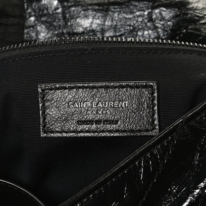 Saint Laurent Crinkled Calfskin Matelasse Monogram Medium Niki Chain Satchel Black 6 of 11
