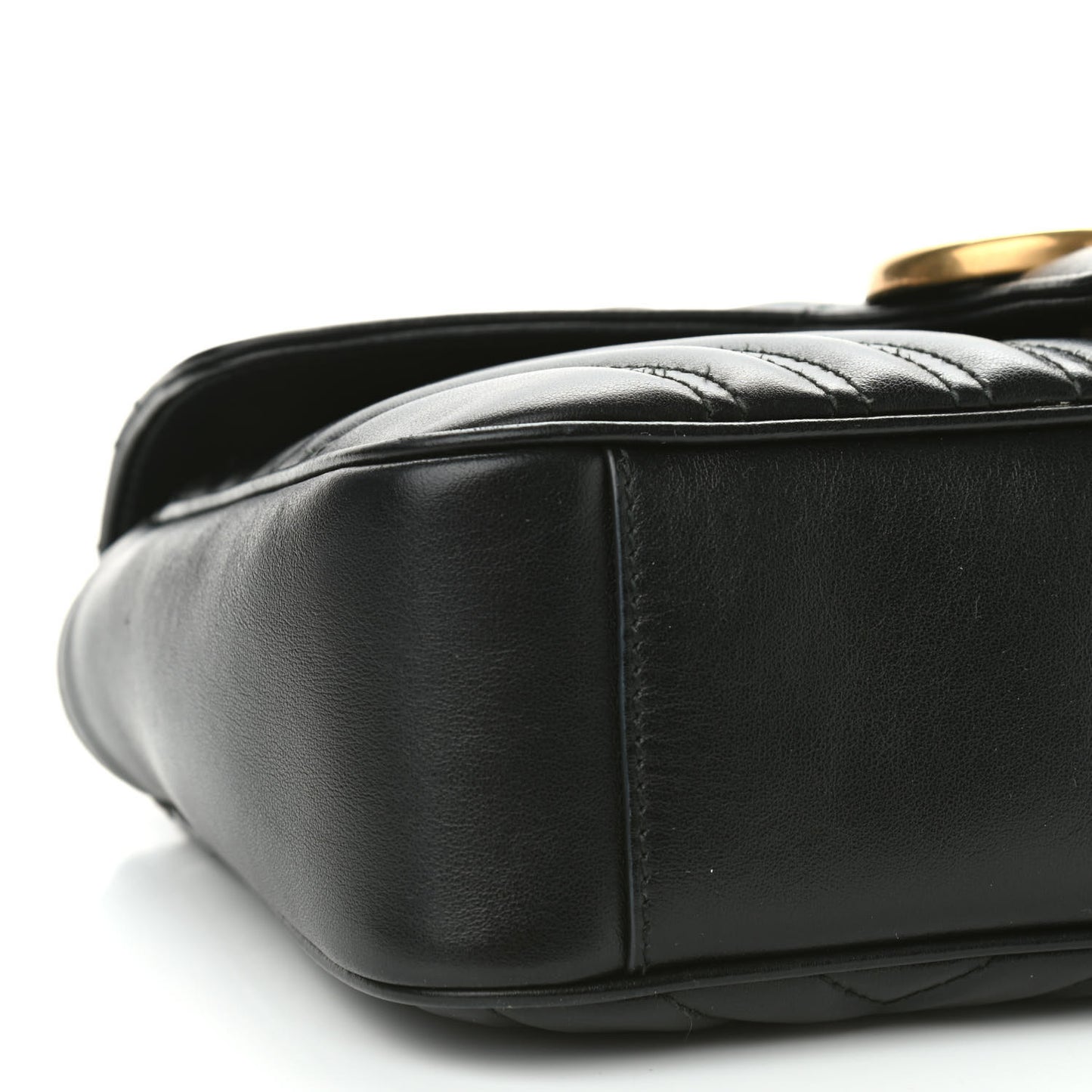 Calfskin Matelasse Small GG Marmont Shoulder Bag Black