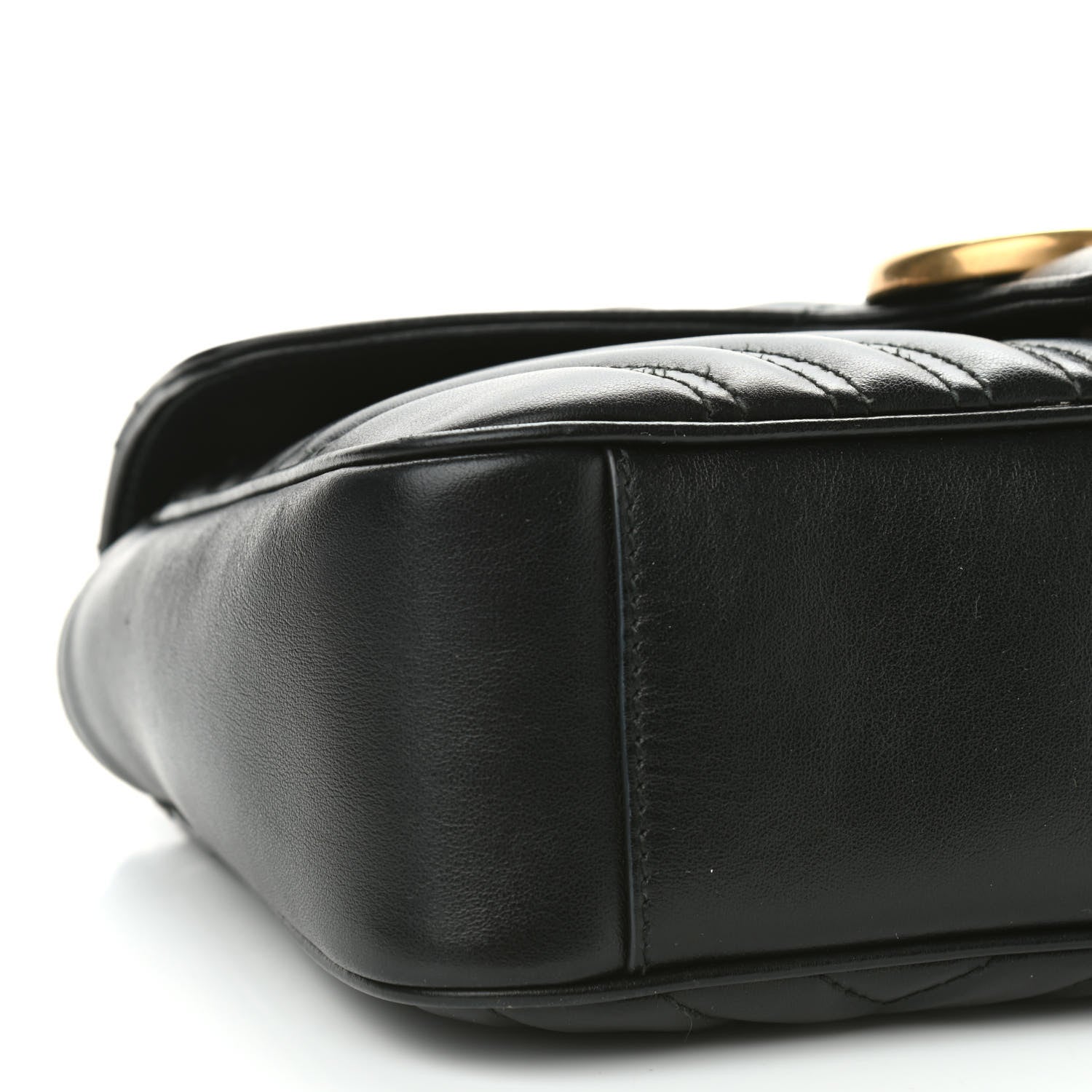 Gucci Calfskin Matelasse Small GG Marmont Shoulder Bag Black 8 of 9