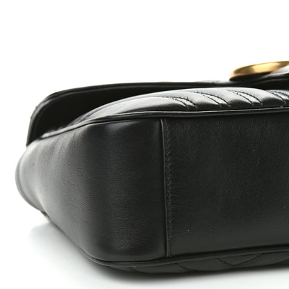 Gucci Calfskin Matelasse Small GG Marmont Shoulder Bag Black 8 of 9
