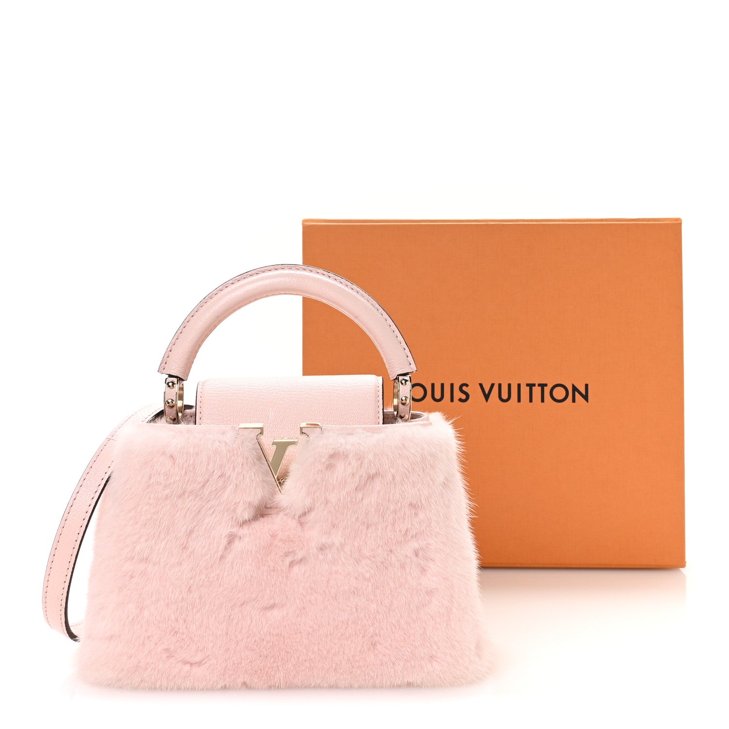 Louis Vuitton Mink Calfskin Goatskin Capucines Mini Rosewater Pink 12 of 12
