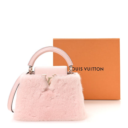 Louis Vuitton Mink Calfskin Goatskin Capucines Mini Rosewater Pink 12 of 12