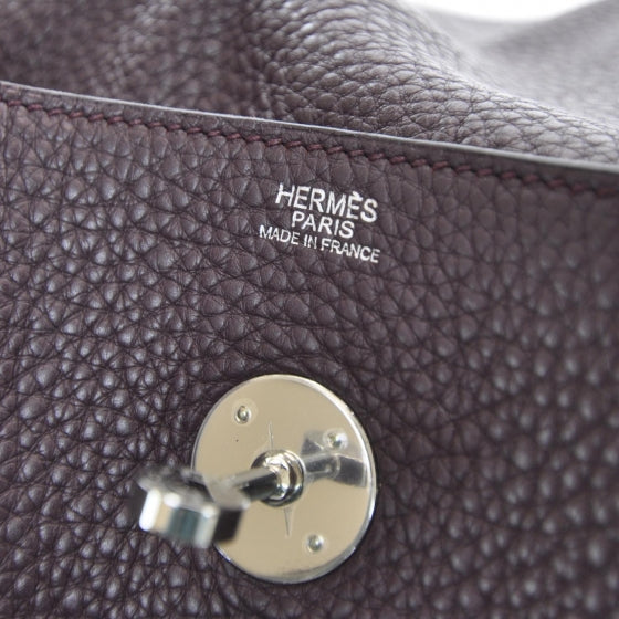 Hermes Taurillon Clemence Lindy 30 Prune 9 of 10