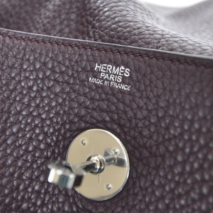 Hermes Taurillon Clemence Lindy 30 Prune 9 of 10