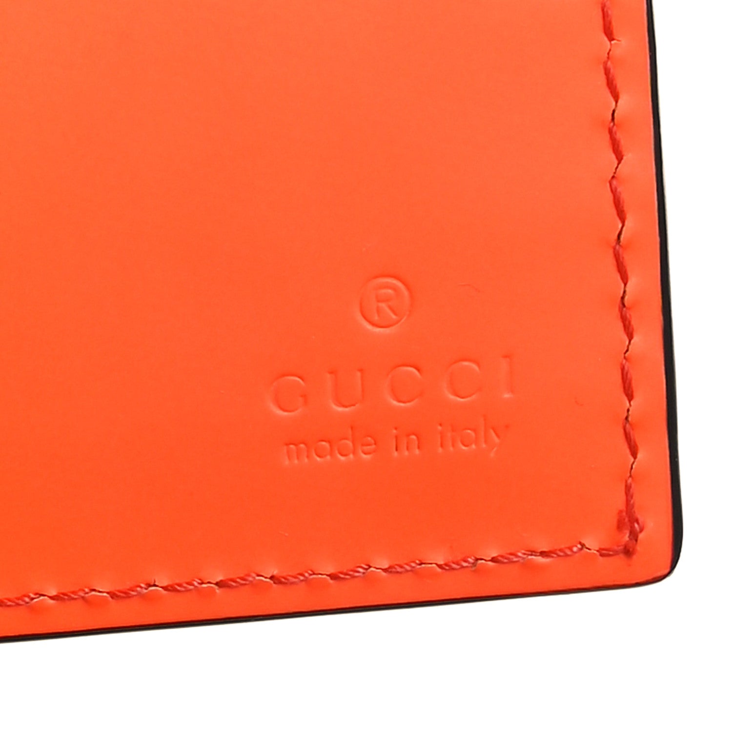 Gucci Rubber Effect GG Embossed Long Card Case New Orange Fluo 6 of 8