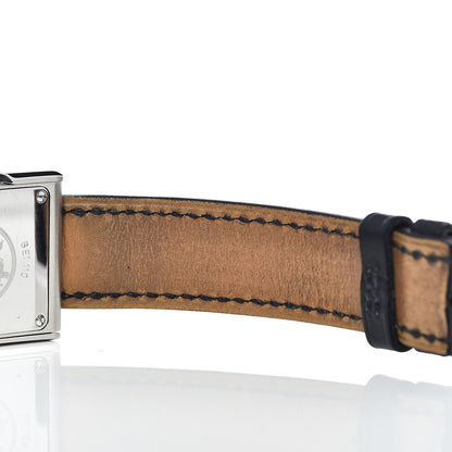 Hermes Stainless Steel Barenia 22mm Belt Quartz Watch Noir 8 of 9