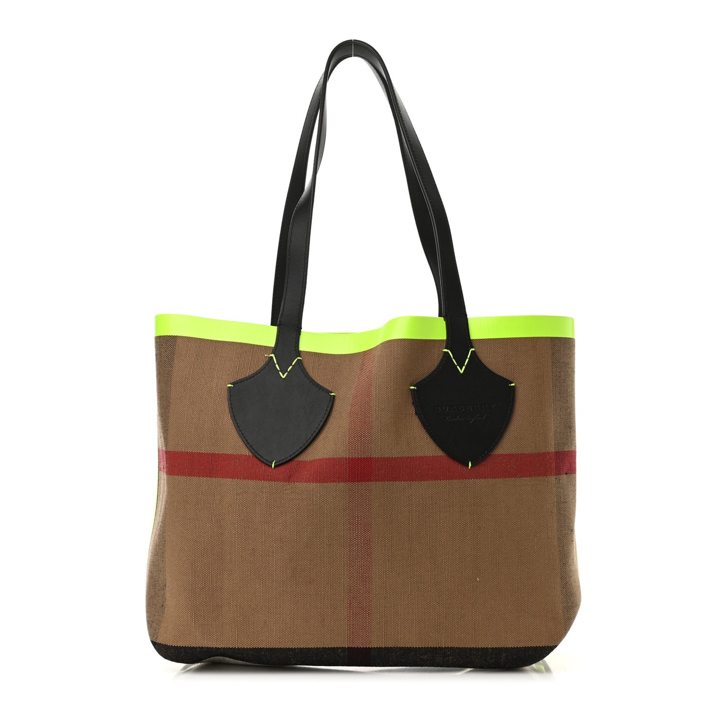 Canvas Mega Check The Giant Reversible Tote Black Neon Yellow