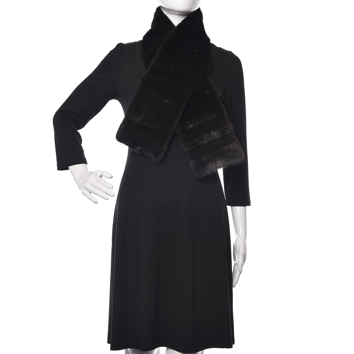 Louis Vuitton Mink Fur LV Scarf Black 2 of 5