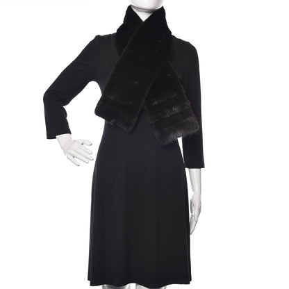 Louis Vuitton Mink Fur LV Scarf Black 2 of 5