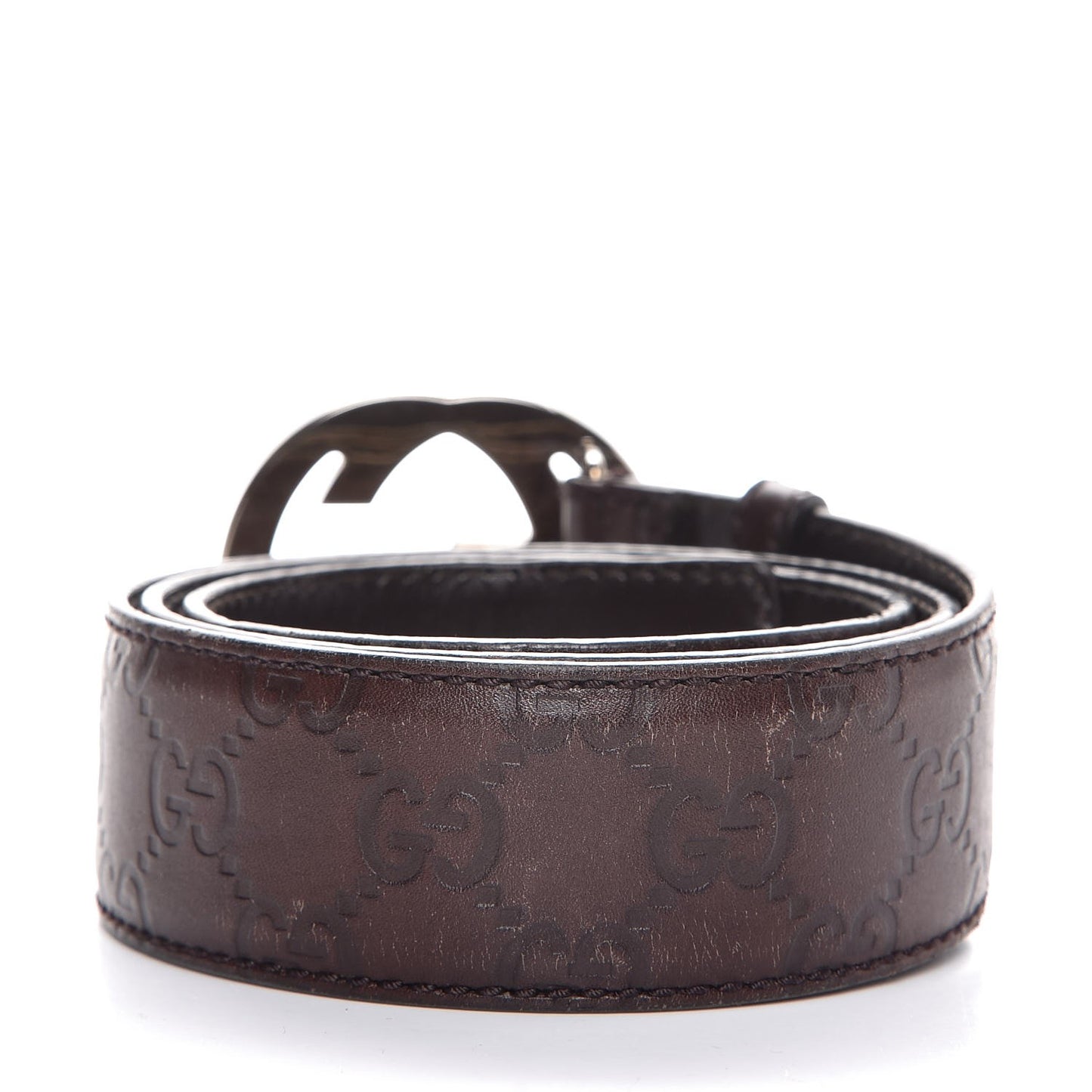 Guccissima Interlocking G Belt 85 34 Brown
