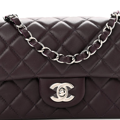 Chanel Lambskin Quilted Mini Rectangular Flap Dark Purple 7 of 9