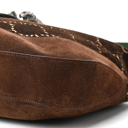 Gucci Velvet GG Monogram Web Medium Dionysus Hobo Brown 9 of 12