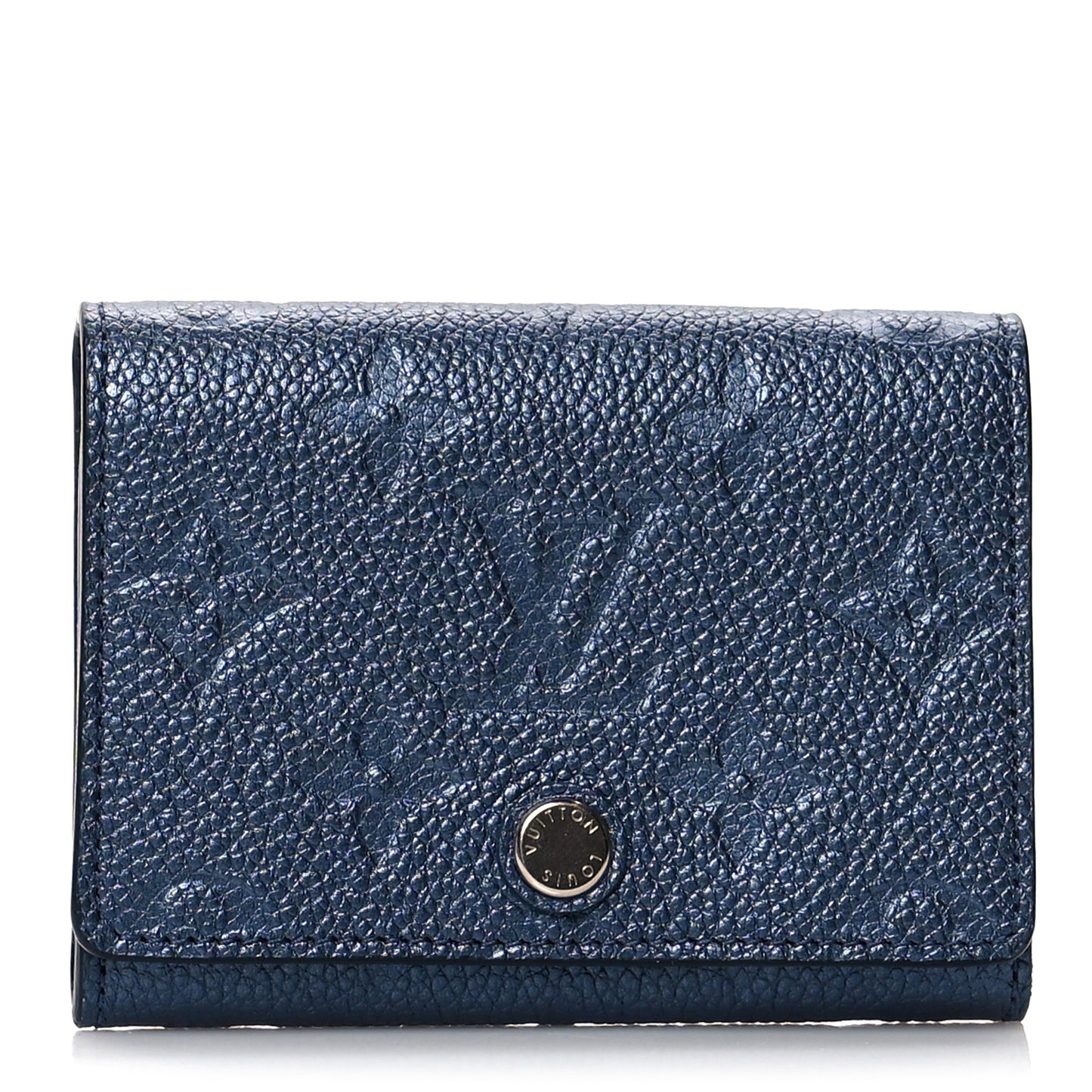 Metallic Monogram Business Card Holder Navy Nacre