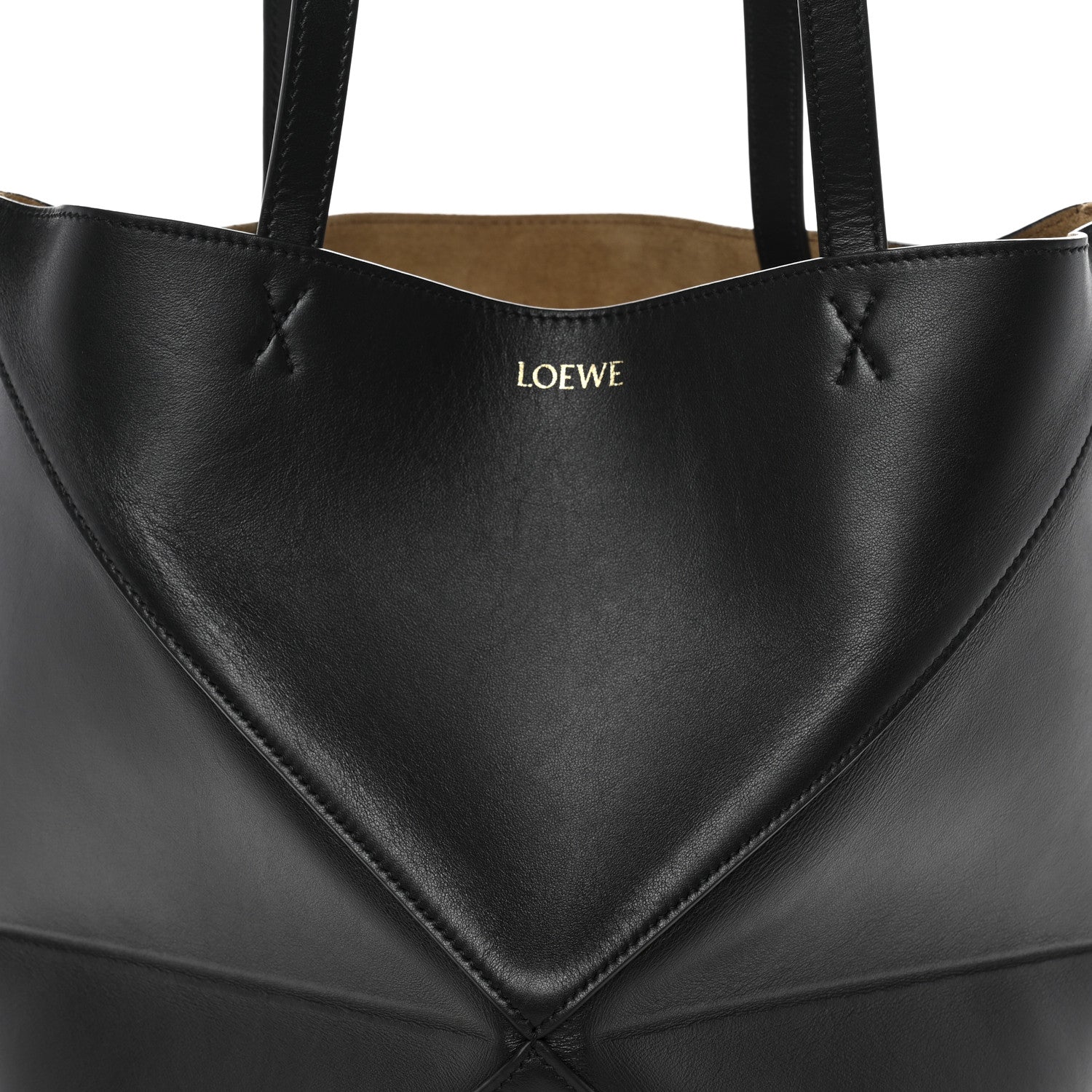 Loewe Shiny Calfskin Medium Puzzle Fold Tote Black 7 of 10