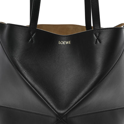 Loewe Shiny Calfskin Medium Puzzle Fold Tote Black 7 of 10